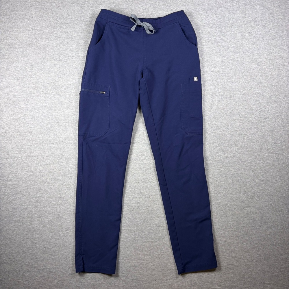 FIGS Yola Skinny Scrub Pants Womens XXS Navy TW2000 Cargo Drawstring